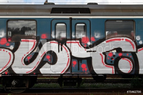 Afbeeldingen van Graffiti on commuter train